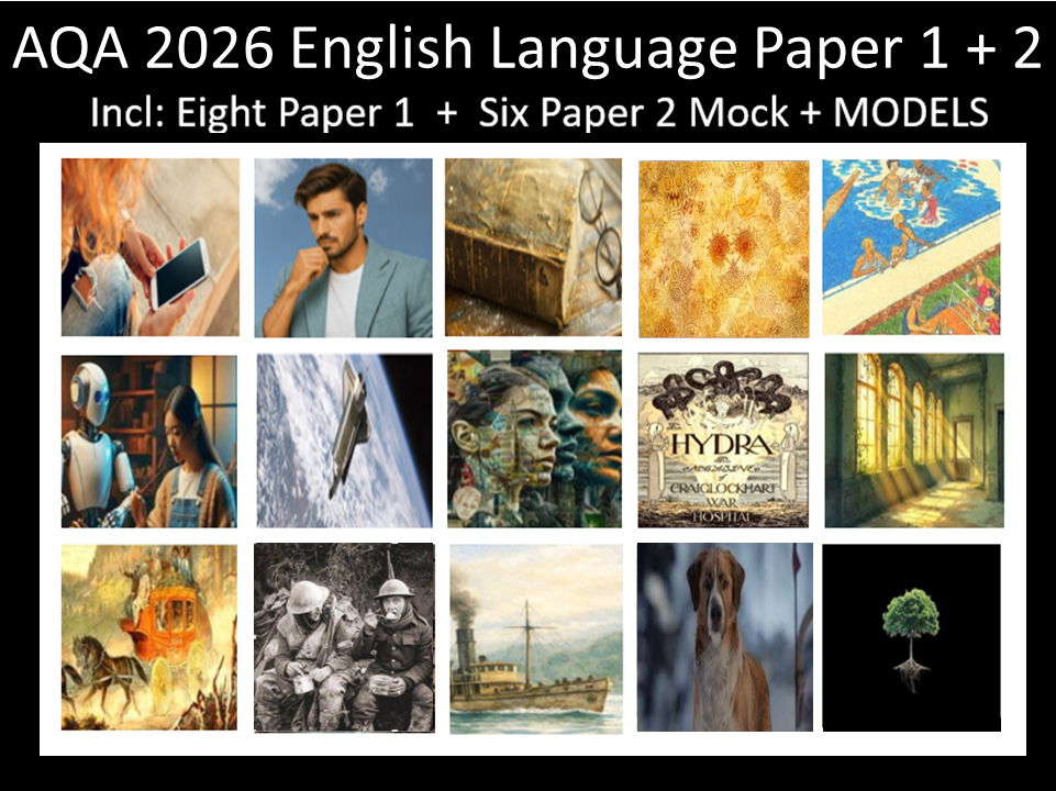 Fourteen AQA 2026 English Language Paper 1+ 2 Mocks + Models