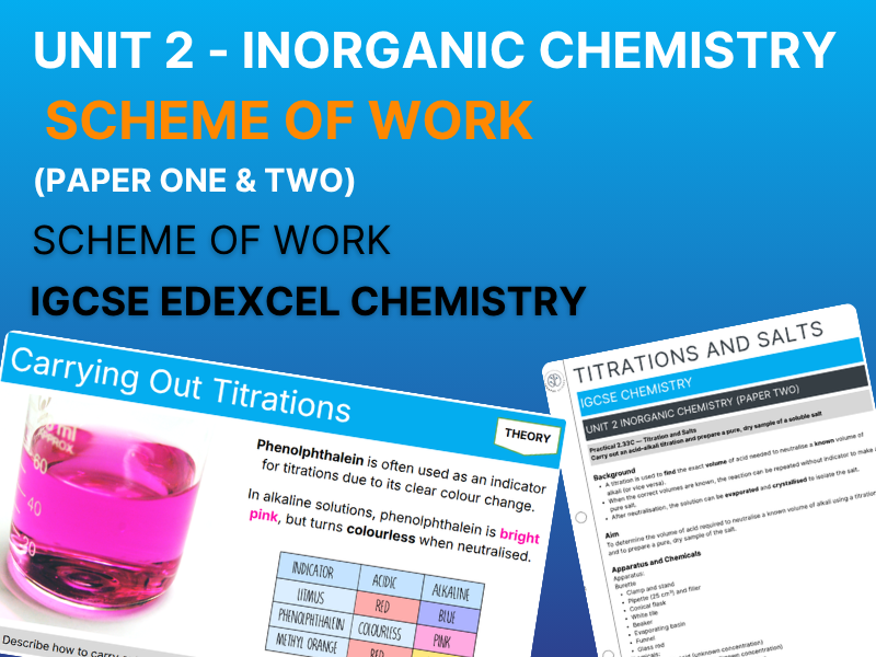 Edexcel IGCSE Chemistry – Unit 2 Scheme of Work