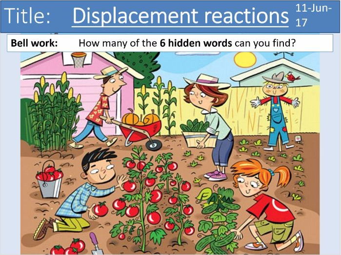 Year 7 Metals lesson 4 - Displacement reactions