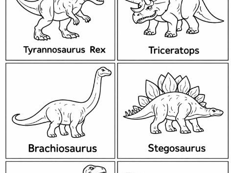 Famous Dinosaurs Colouring Sheet