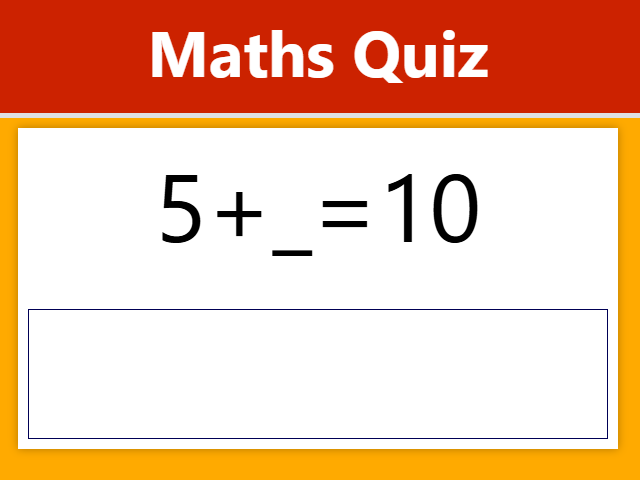 Times table and number bond quiz