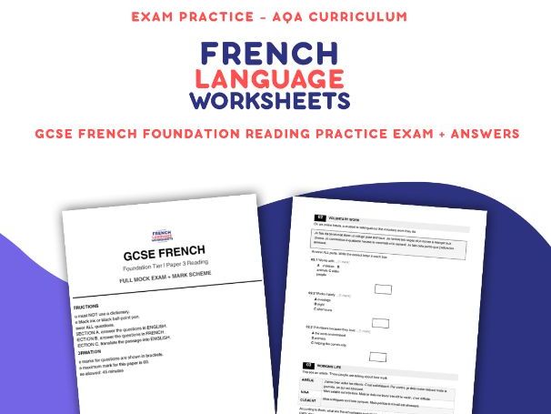 GCSE French Foundation Reading Exam Practice