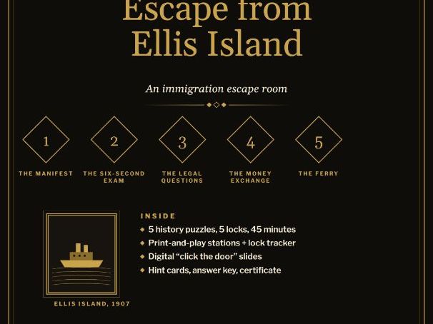 Ellis Island Escape Room | Immigration US History Activity | 1900s Breakout Game