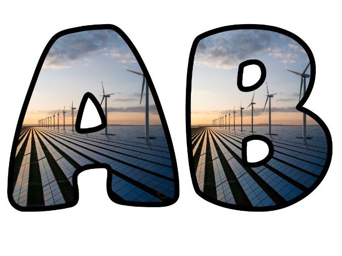 Solar Panels Wind Turbines Lettering Set | Classroom Display | Upper & Lowercase, 0-9 and Signs