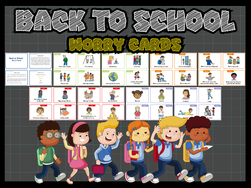 Back to School Worry Cards - Social Emotional Learning Activities for Classroom