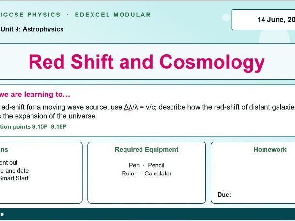 IGCSE Physics: Red Shift and Cosmology | Edexcel Modular | Unit 9 | L6