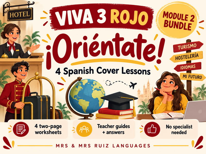 KS3 Spanish Cover Lessons Bundle | Viva 3 Rojo Module 2 Oriéntate | 4 Lessons