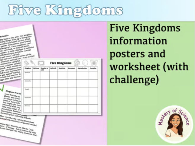 Five Kingdoms: Posters and worksheet