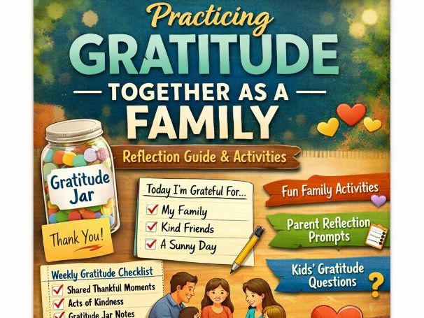 Practicing Gratitude Together as a Family | Parent Reflection Guide & Activities