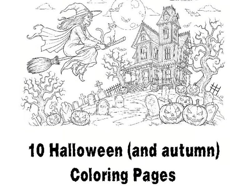 10 Halloween & Autumn-Themed Coloring Pages & Writing Prompts for Secondary Students