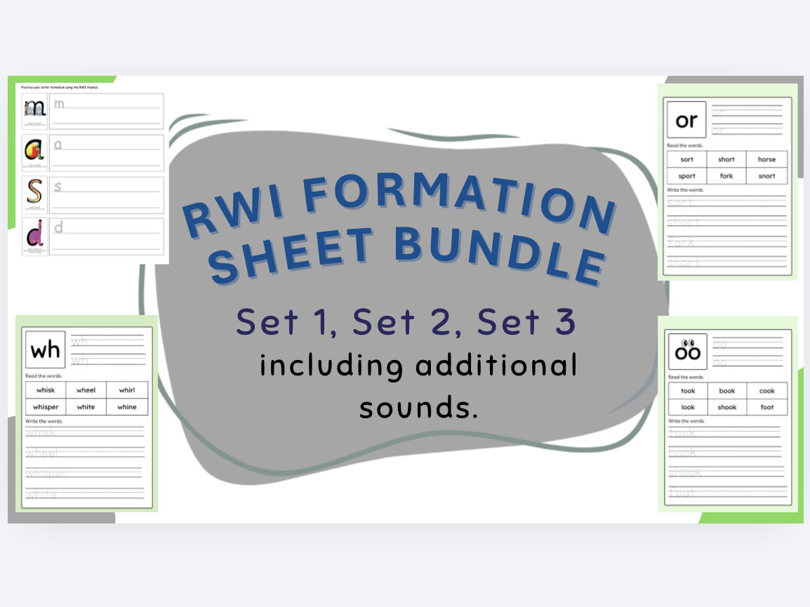 RWI Formation Homework Sheets - Set 1-3