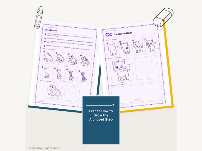 French How to Draw the Alphabet Step | 28 pp