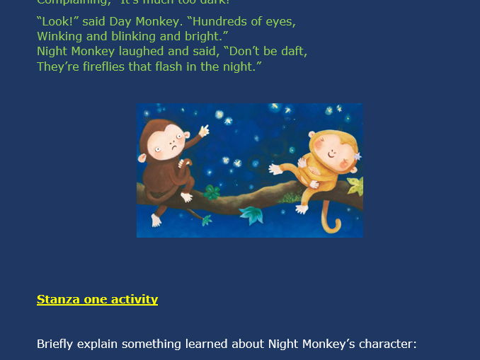 Poetry KS3/S1/S2 - Worksheet and Answers