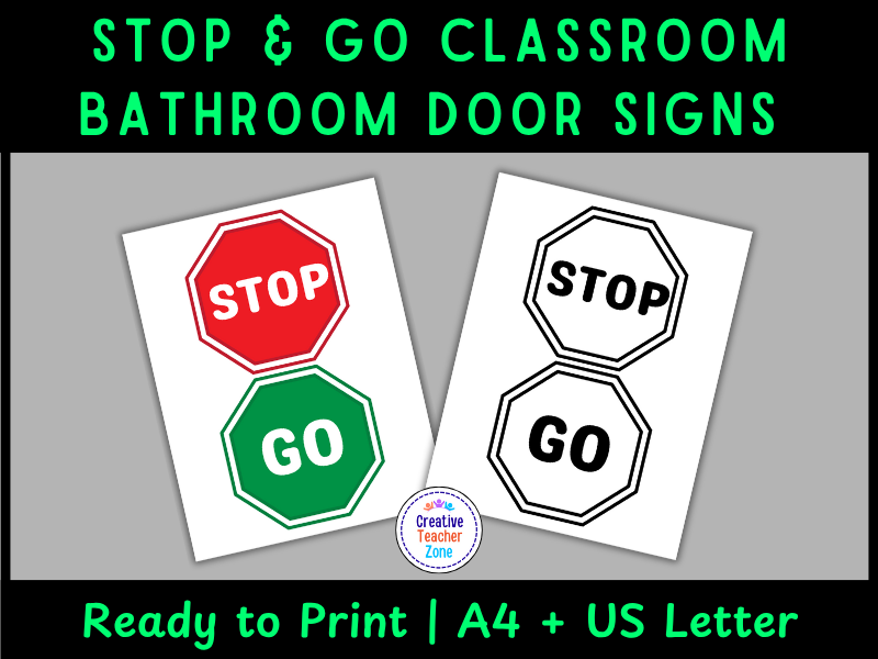 Stop & Go Bathroom Door Signs
