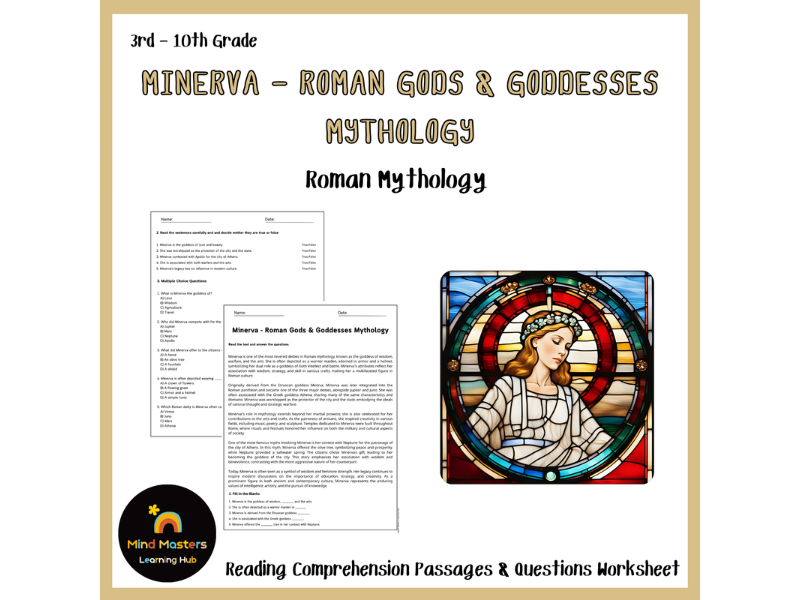 Roman Mythology Reading Comprehension Passages & Questions Worksheets ...