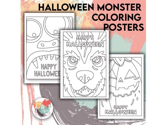 Halloween Monster Coloring Poster | Trick or Treat & Happy Halloween Activities