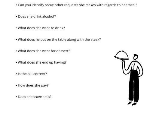 French listening - at the restaurant