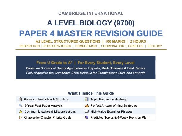 CIE A level Biology Paper 4 Master Revision Guide I Full Analysis of Past Paper 4 from 2018 - 2025