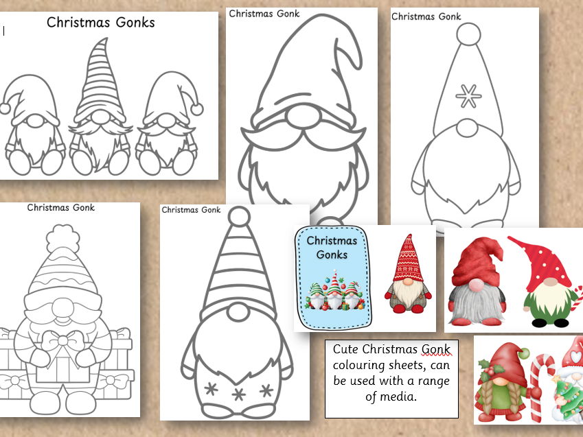Gonk Christmas Colouring
