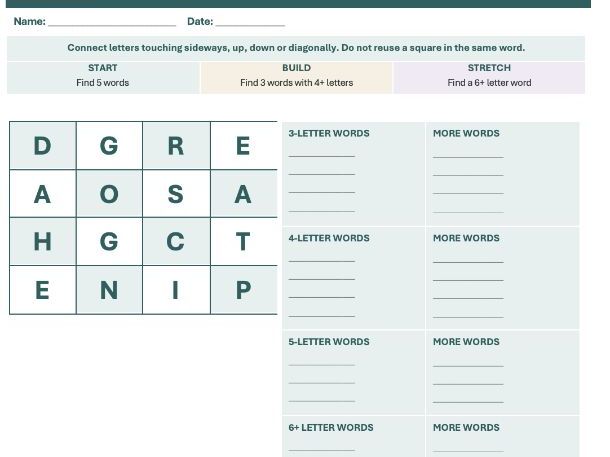 Word Grid Challenge Workbook – 12 Vocabulary, Spelling and Literacy Puzzles
