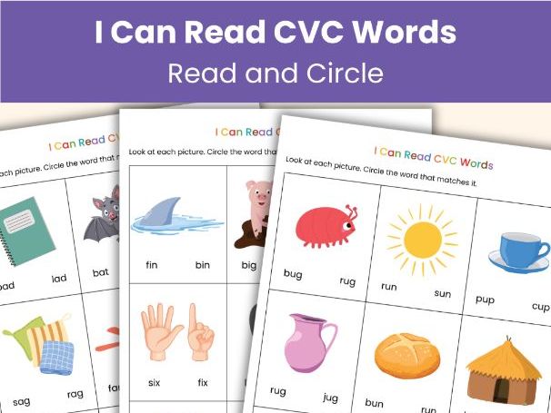 I Can Read CVC Words Workbook | CVC, CVCC and CCVC Word Practice | Printable Worksheets