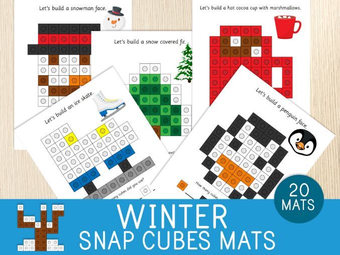Winter Snap Cubes Mats - Counting Game
