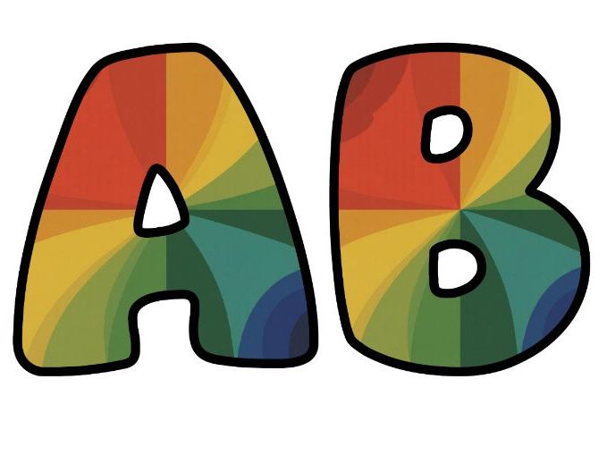 Abstract Colorful Art Design Classroom Display | Lettering Set | Upper & Lowercase, 0-9 and Signs