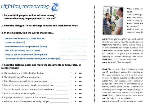 Fighting over money_ESL dialogue