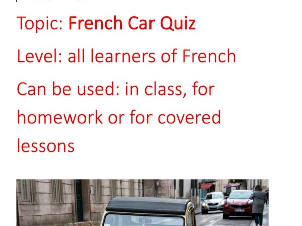 French Car Quiz (driving in France) for all learners of French