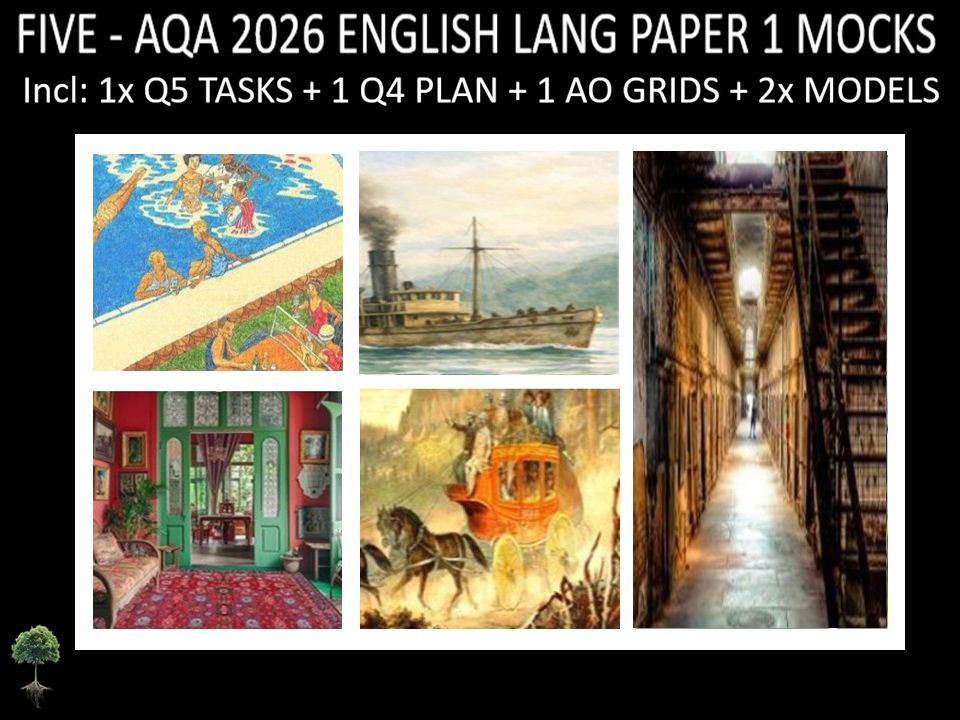 FIVE - AQA PAPER 1 | 2026 FULL MOCKS | Q5 TASKS | Q4 PLAN |AO GRIDS | MODELS