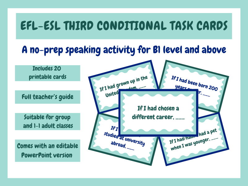 EFL-ESL Third Conditional Speaking Task Cards