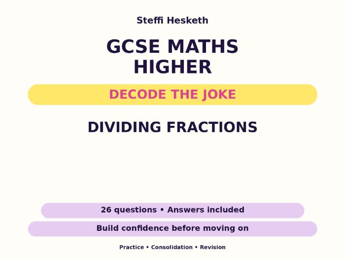 Dividing Fractions | GCSE Decode the Joke + Answers