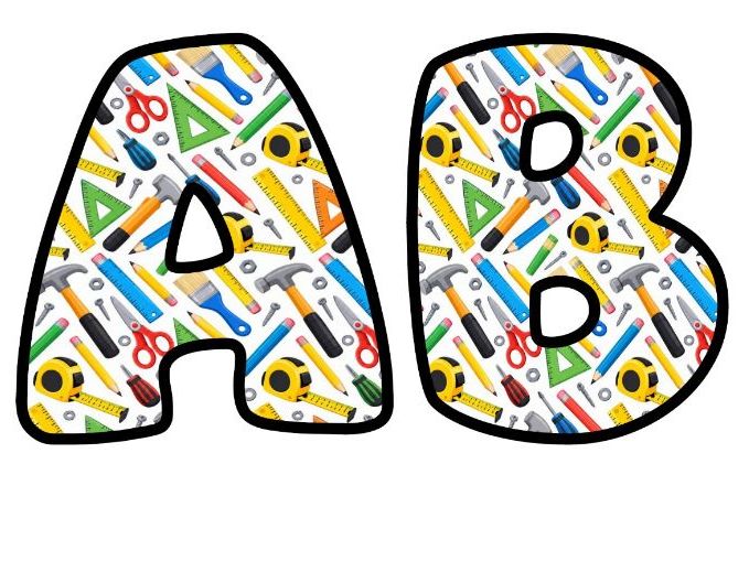 Design Technology Tools Bubble Letters | Computing Bulletin Board Letters | Classroom Display Pack