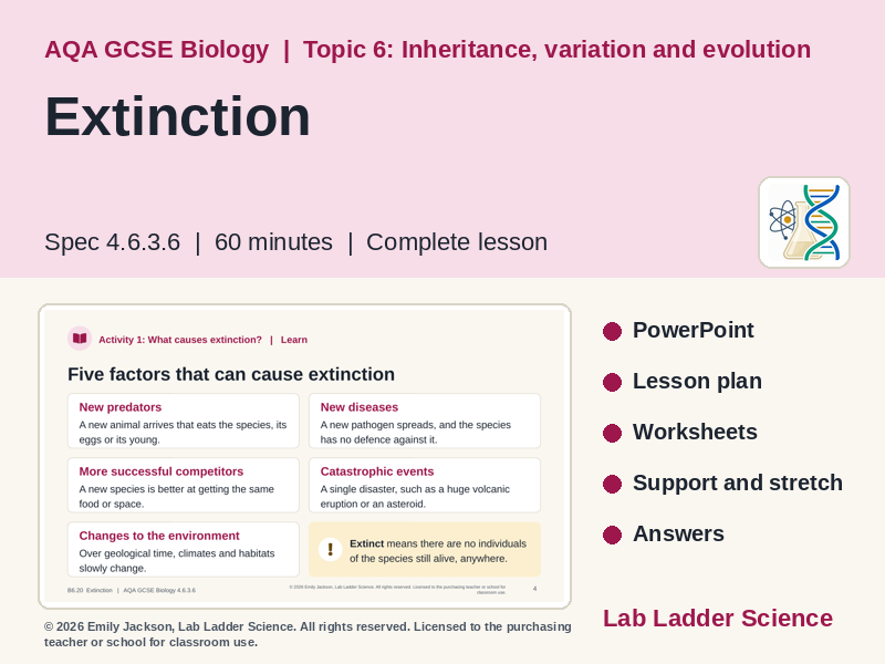 B6-20 Extinction & its Causes: AQA GCSE Biology