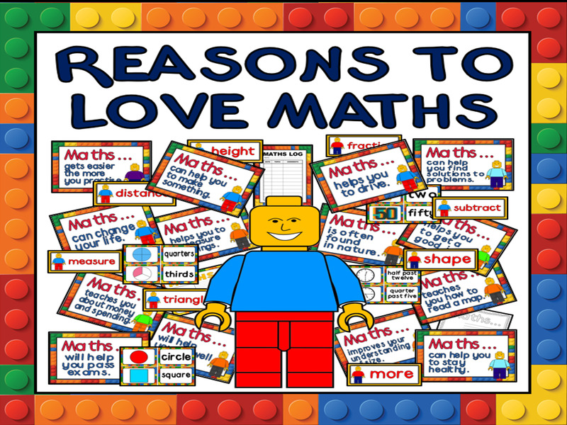 Reasons to Love Maths Display - Lego style theme