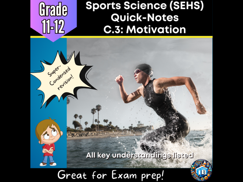 IB DP Sports Science (SEHS): C3 Motivation – Condensed Topic Revision Notes (2026)