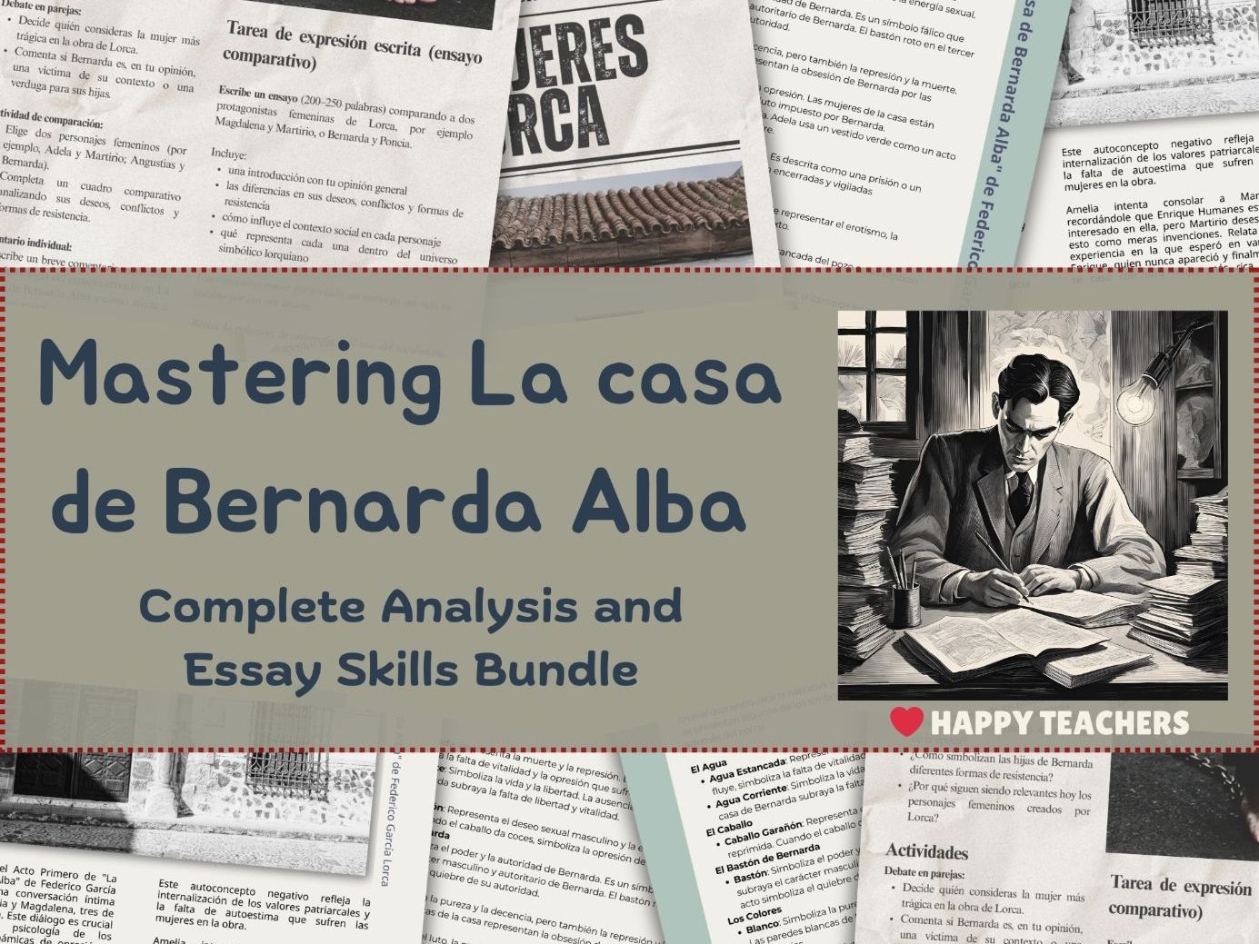 Mastering La casa de Bernarda Alba - Complete Analysis and Essay Skills Bundle