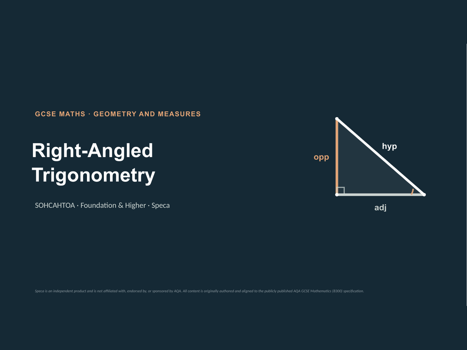 Right-angled trigonometry (SOHCAHTOA): complete AQA GCSE lesson bundle