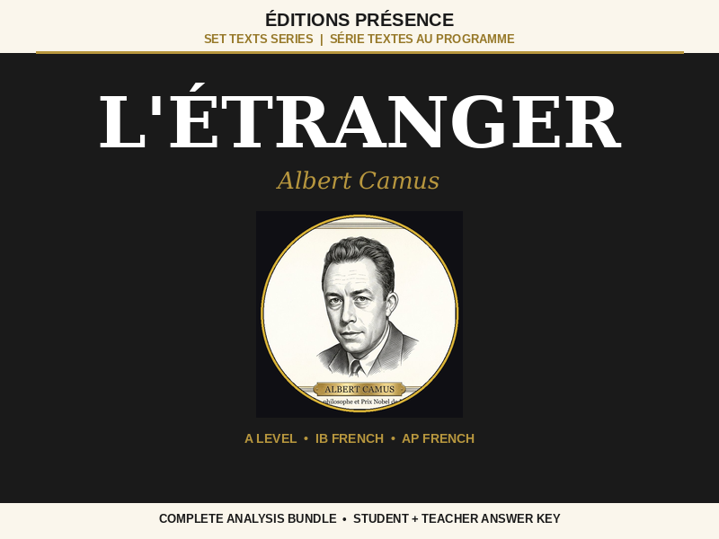 L'Étranger (Camus) — A Level/IB Analysis Bundle: Absurdism, Trial & Postcolonial Reading