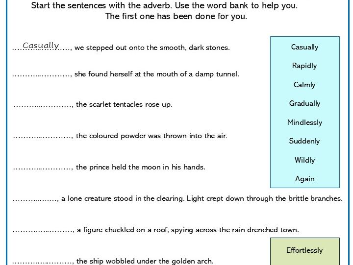 Adverbs as Sentence Openers