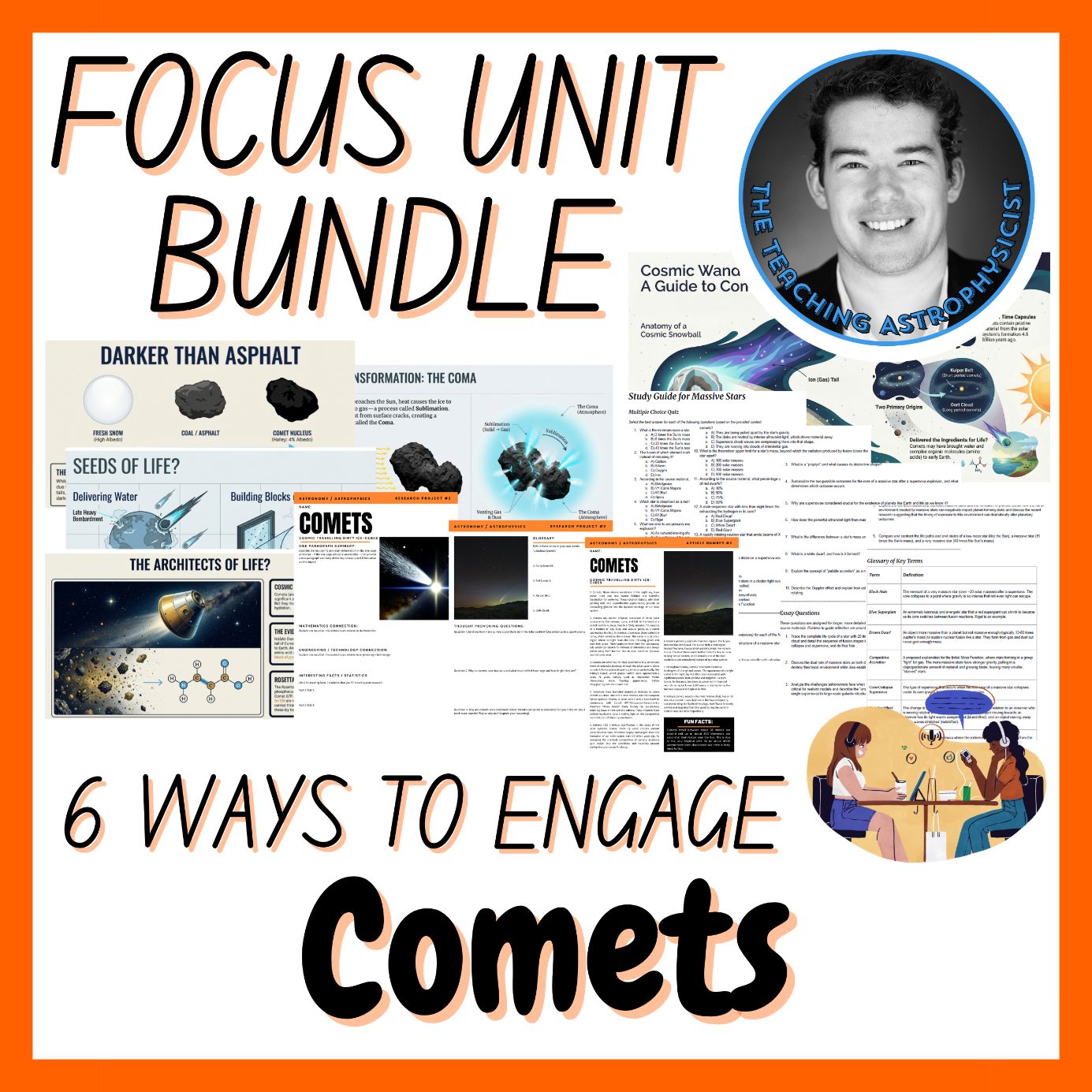 Comets | Focus Unit Bundle | 6 Resources including Quiz | Space Science Set