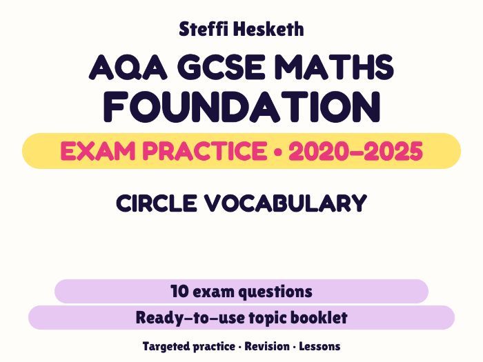 AQA GCSE Maths Foundation: Circle vocabulary Exam Questions | 2020-2025