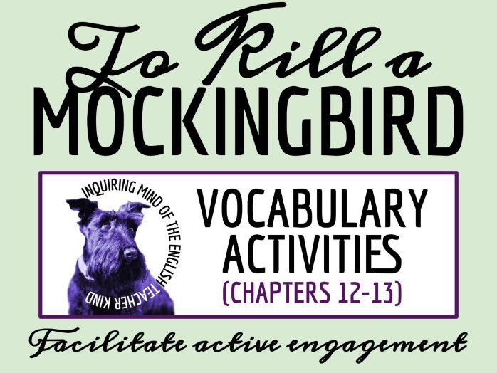 To Kill a Mockingbird Chapters 12 & 13 Vocabulary Worksheet, Crossword Puzzle & Word Search