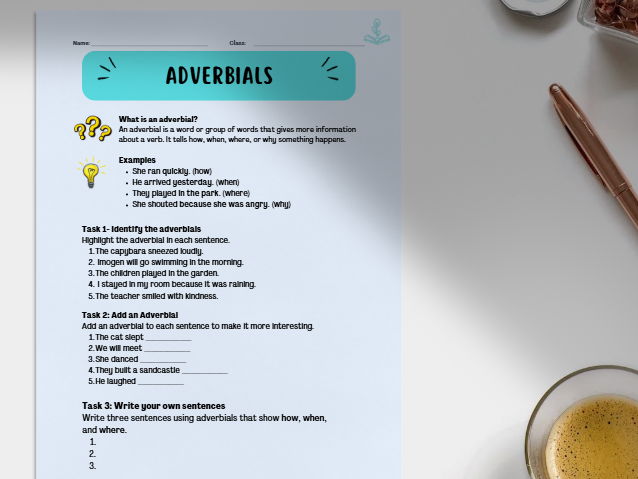 Adverbials and Fronted Adverbials: Editable