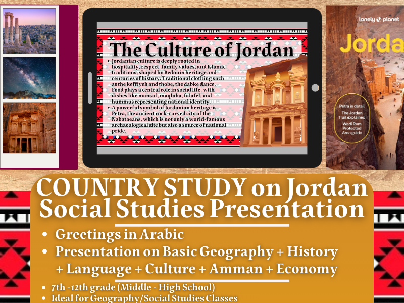 Jordan Country Study - Geography + Social Studies Presentation - Middle East