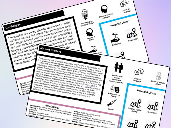 Poem summaries - Scaffolding - Power and Conflict