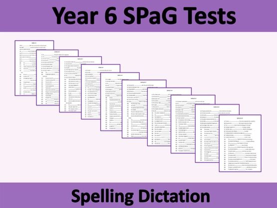 Year 6 SATs SPaG Spelling Dictation Sentence Tests Pack