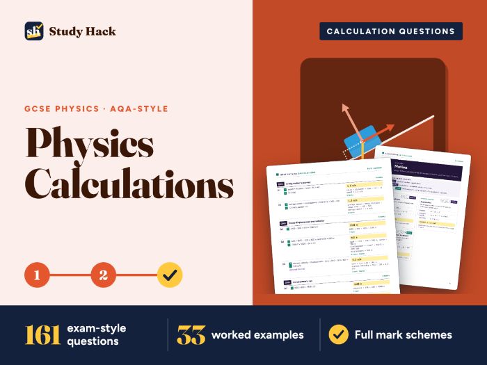 GCSE Physics Calculations: 161 Exam Questions, Worked Examples and Mark Schemes (AQA-style)