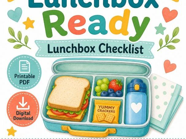 Lunchbox Ready | Lunchbox Checklist | Printable PDF | Digital Download