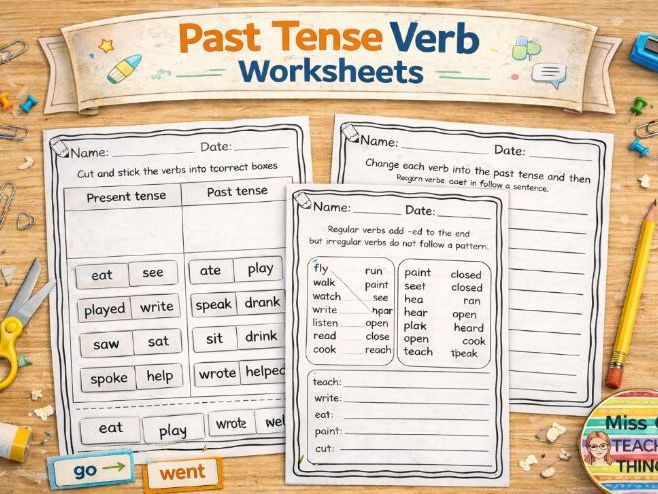 Regular and Irregular Past Verb Tenses Worksheets - EFL ESL Grammar English